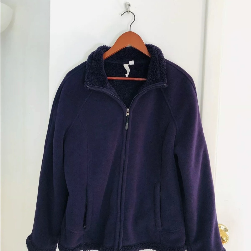 Green Tea fuzzy Sherpa lined zip fleece jacket - Picture 11 of 13